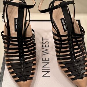 Nine West Black and Tan Women's Strappy Sandals